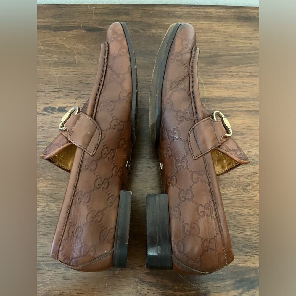 Gucci Brown Horse-bit loafer Signature Guccisima brown embossed GG leather - Picture 8 of 16